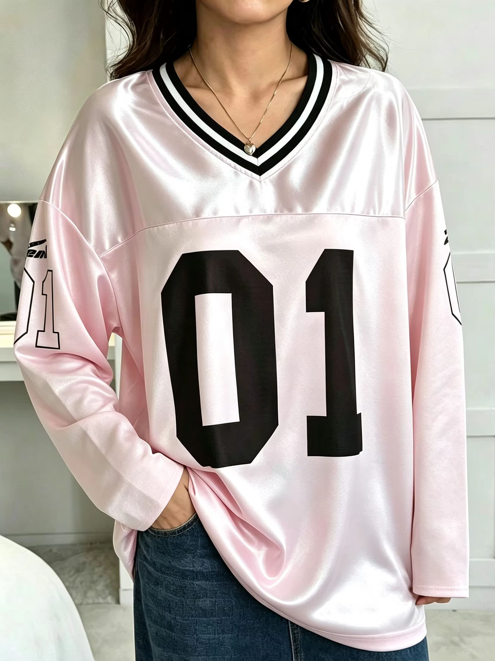 Vintage Fashion Aesthetic - Heren Dames Vintage Lange Mouw Oversized