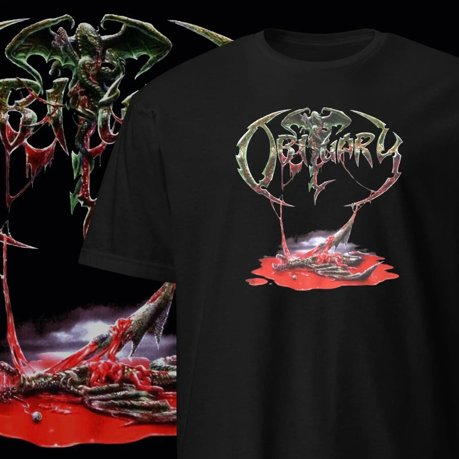 Vintage Fashion Obituaries - Overlijdenstextuur T-shirt Old School Metal Kleding