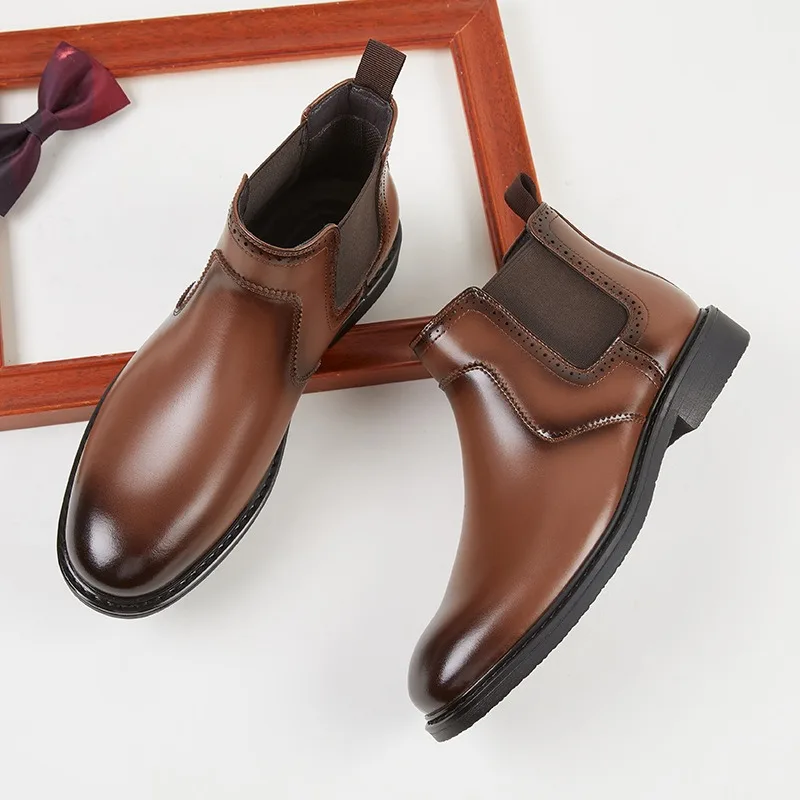 Vintage Fashion Style - Vintage heren lederen Oxford laarzen luxe