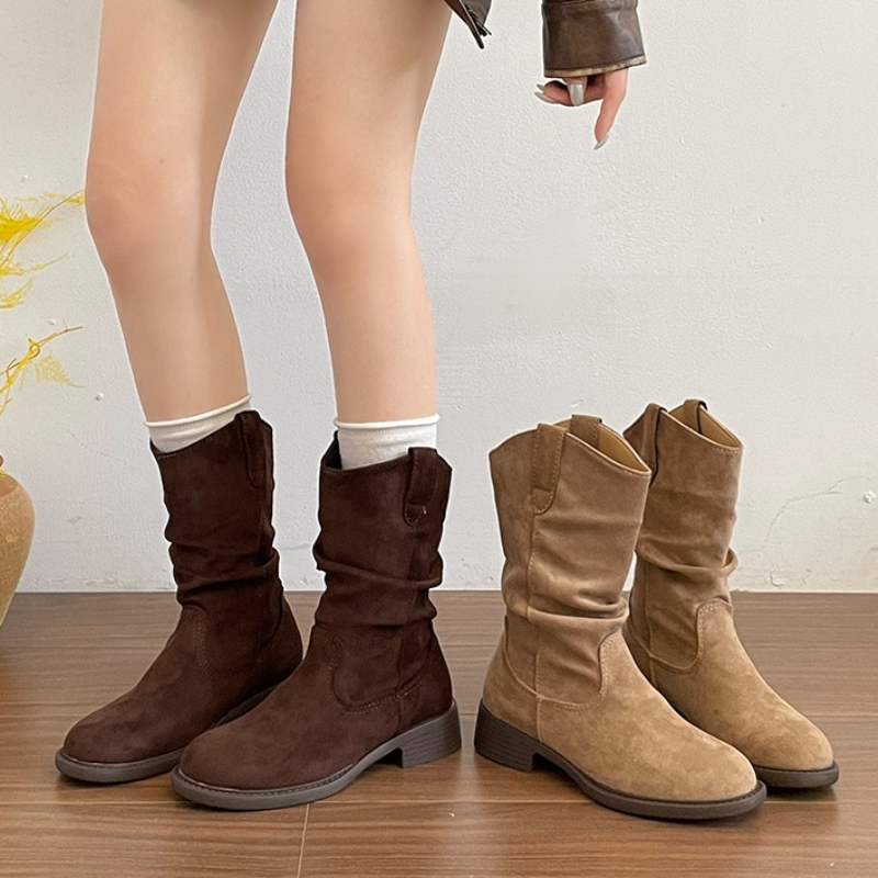 Vintage Fashion Female - Vintage Dikke Hak Geplooide Dames Western
