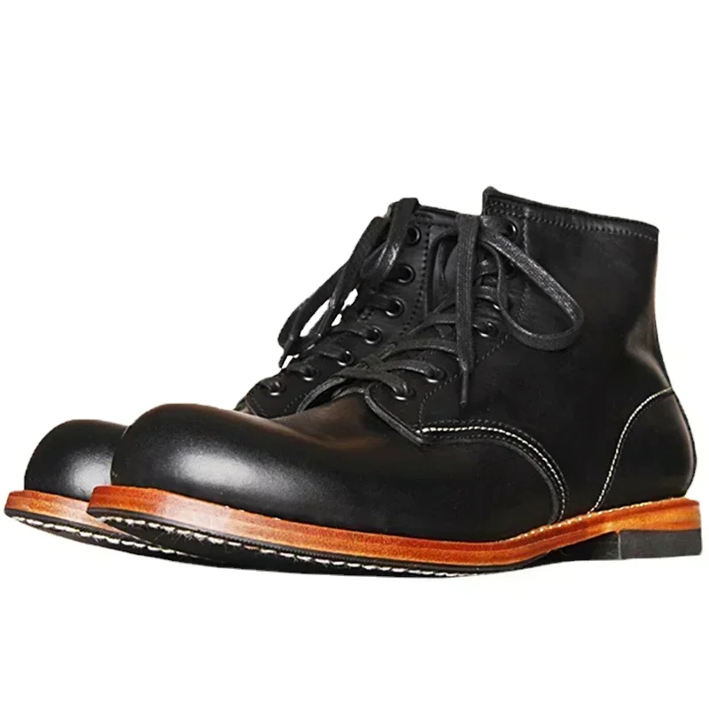 Vintage Fashion Style - Vintage mannen Goodyear-Welted lederen laarzen mannen