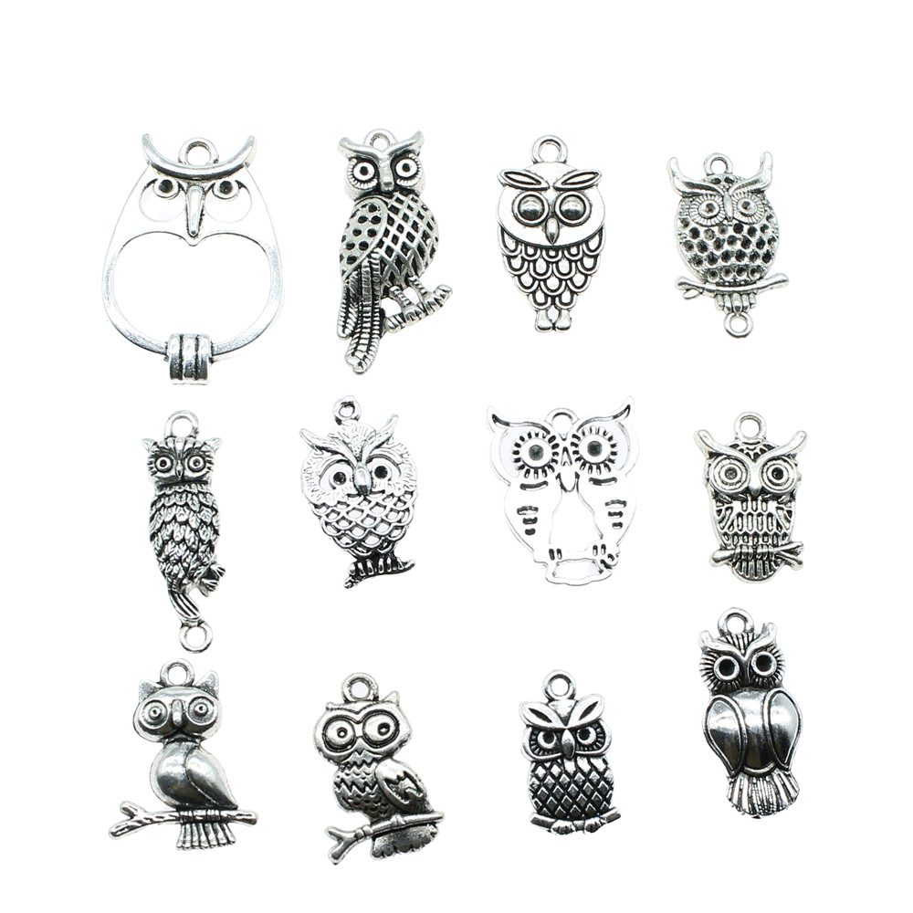 10st Charms Uil Antiek Zilver  - Vintage Fashion Theme recensie en prijs