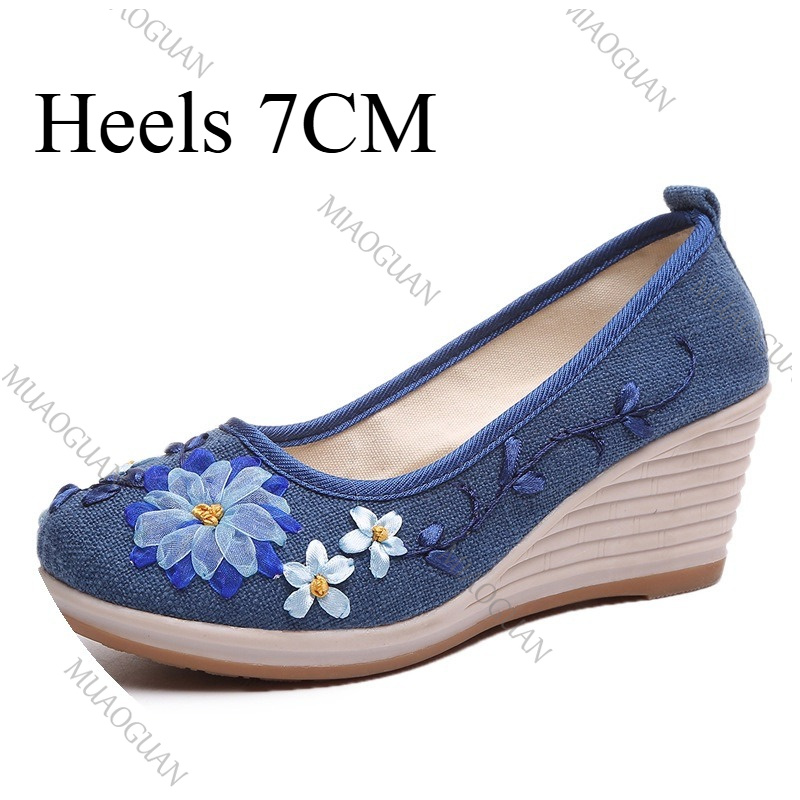 Geborduurde dames comfort wedg - Vintage Fashion Female recensie en prijs