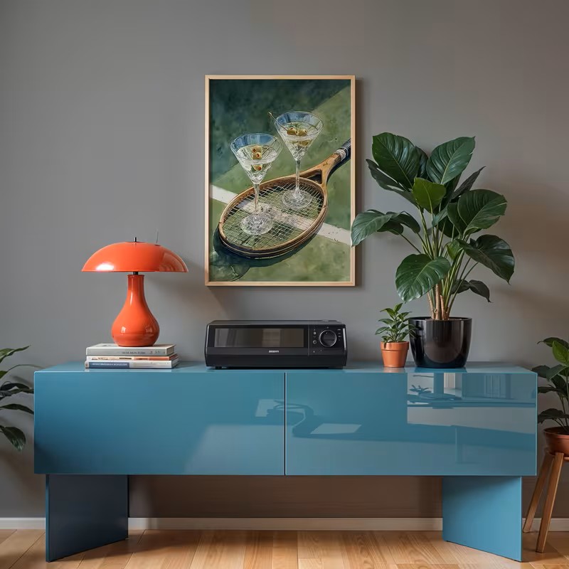 Vintage poster met tennisclubt - Vintage Fashion Theme recensie en prijs